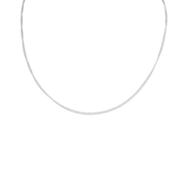 Tunt Silver Kedjehalsband Halsband Kedja Länk Silver 1,8mm