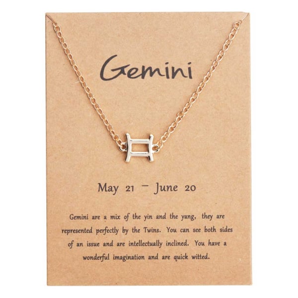 Gåvoarmband Stjärntecken Tvillingarna Gemini Armband Guld
