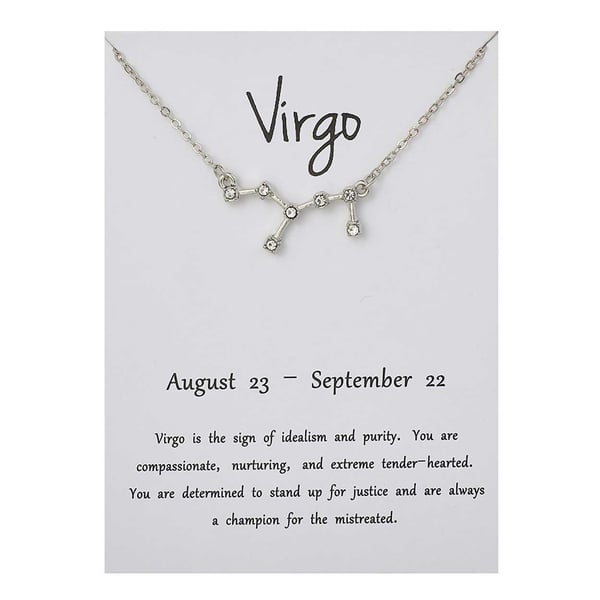 Stjärntecken Halsband Jungfrun Virgo Gåvohalsband Silver