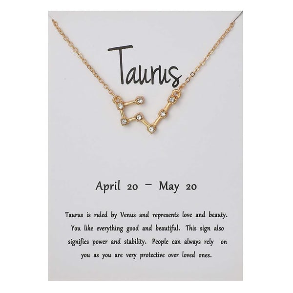 Stjärntecken Halsband Oxen Taurus Gåvohalsband Guld
