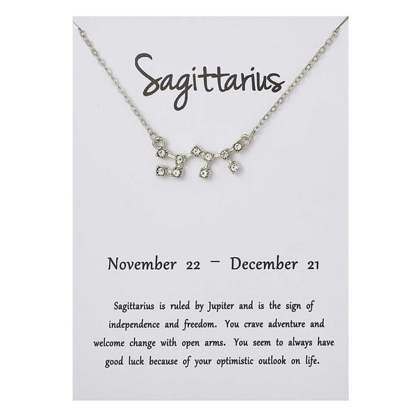 Stjärntecken Halsband Skytten Sagittarius Gåvohalsband Silver