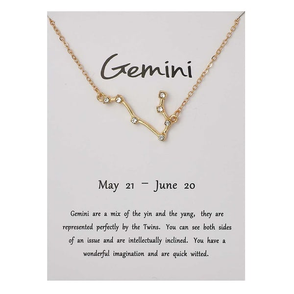 Zodiac Sign -kaulakoru kaksoset Kaksoset lahjakaulakoru kulta