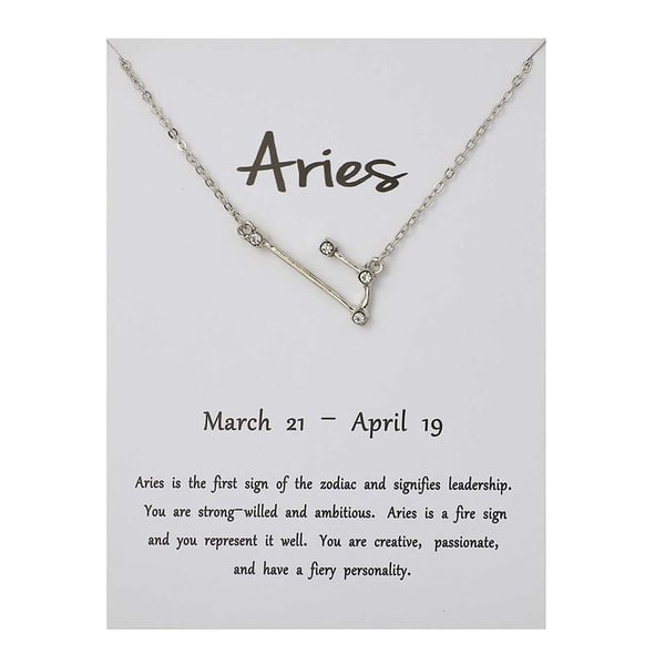 Stjärntecken Halsband Väduren Aries Gåvohalsband Silver