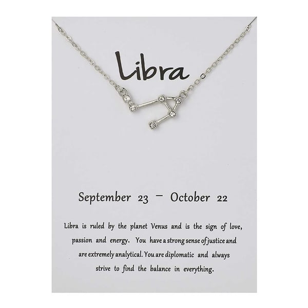Stjärntecken Halsband Vågen Libra Gåvohalsband Silver