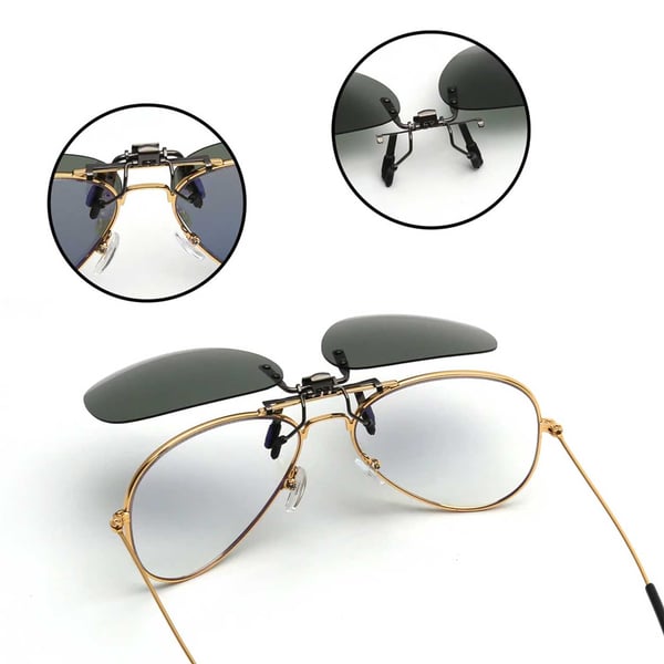 Clip-on Aviator Solglasögon Pilotglasögon Grön