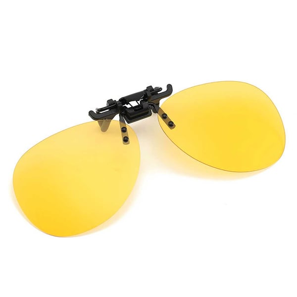 Clip-On Aviator-aurinkolasit pilottilasit keltainen yökuva