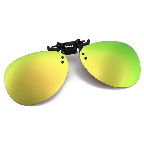 Clip-on Aviator Solglasögon Pilotglasögon Guld Spegelglas