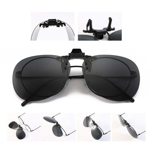 Clip-on Aviator Sunglasses Pilot Glasses Green Mirror Glass