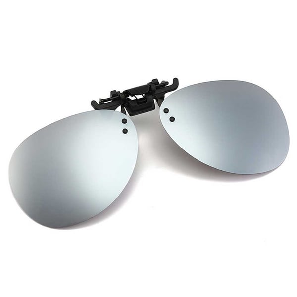 Clip-On Aviator-aurinkolasit pilottilasi hopea peili lasi