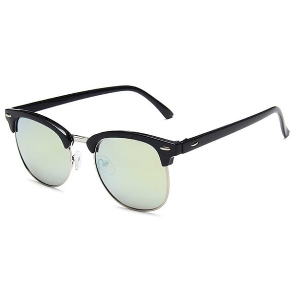 Black Clubmaster solbriller Gold Mirror Glass + Senile ledning