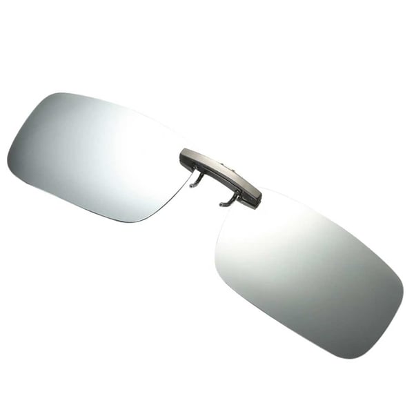 Clip-on solbriller Metal Silver Mirror Glass 37x59mm