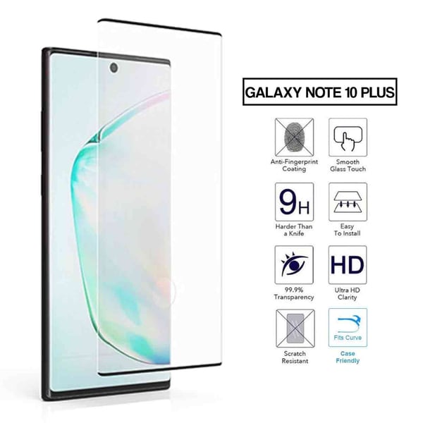 2-Pack Galaxy Note 10 Plus Skärmskydd 3D HD Kolfiber Härdat Glas 2-Pack Galaxy Note 10 Plus Skärmskydd 3D HD Kolfiber Härdat Glas