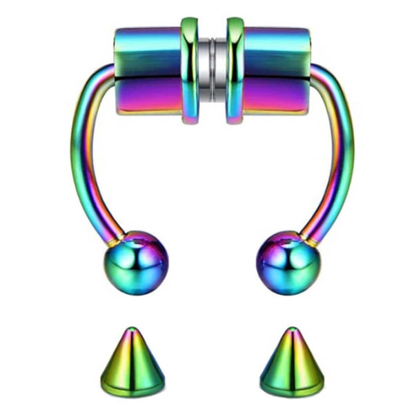 Magnetisk Fake Näsring Septum Näspiercing Flerfärgad