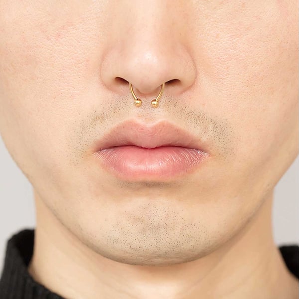 Magnetisk falsk næse ring septum naspiercing guld