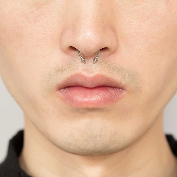 Magnetisk Fake Näsring Septum Näspiercing Silver
