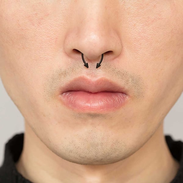 Magnetisk Fake Näsring Septum Näspiercing Svart