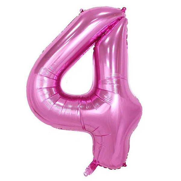 Enorm 102 cm siffer ballong rosa metallnummer 4 ballong Enorm 102 cm siffer ballong rosa metallnummer 4 ballong