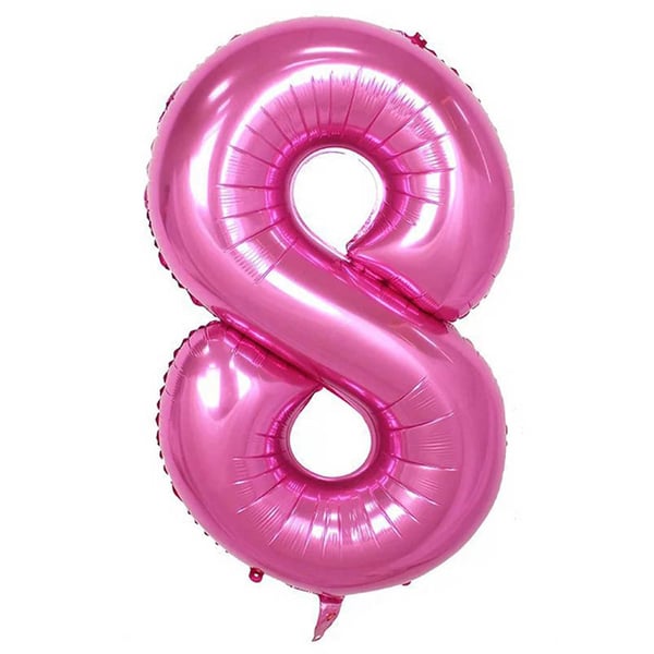 ENORM 102cm Sifferballong Rosa Metallic Nummer 8 Ballong