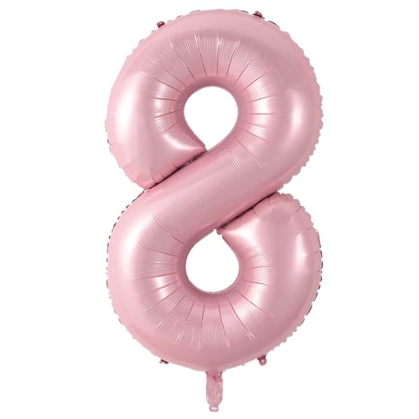 ENORM 102cm Sifferballong Rosa Nummer 8 Ballong