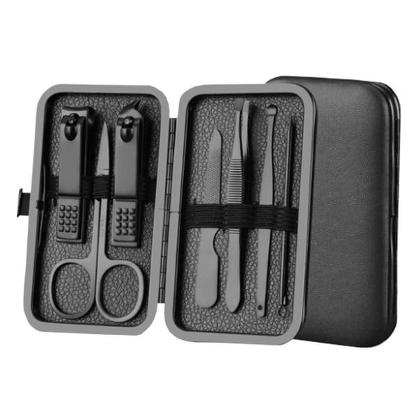 Svart manikyrsett 7 deler - Nail Mower Nail Kit Etui Svart manikyrsett 7 deler - Nail Mower Nail Kit Etui
