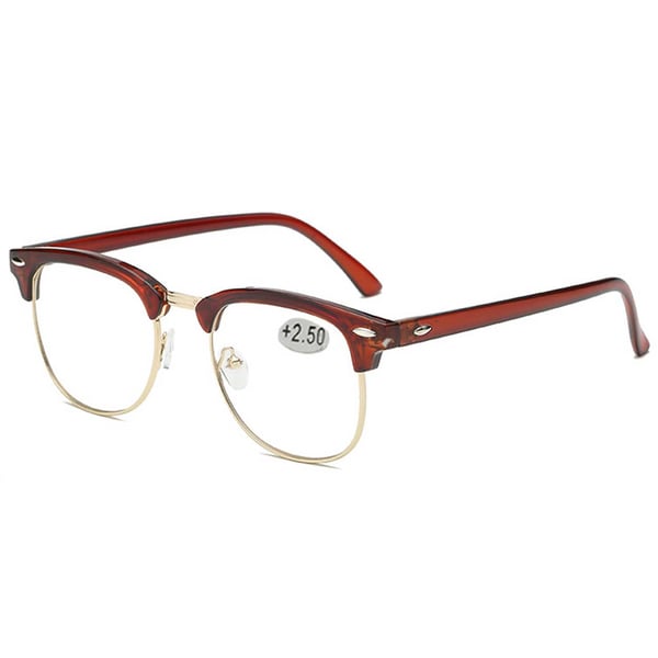 Brown Clubmaster lesebriller med styrke - 3