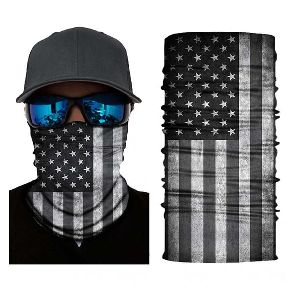 Multifunktionell Scarf Halsduk Bandana Grå Amerikansk Flagga