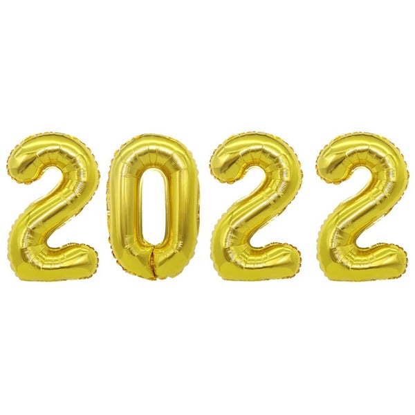 2022 Kæmpe numeriske balloner i guld til nytår 102cm