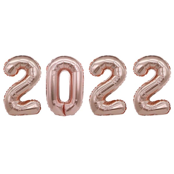 2022 ENORMA Sifferballonger Roséguld för Nyår 102cm
