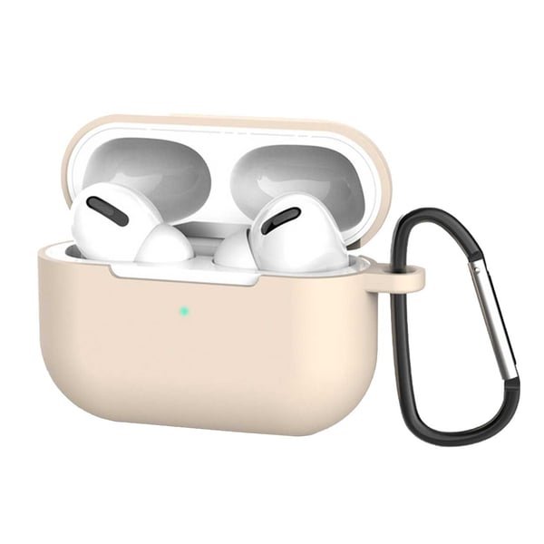 Beige Apple AirPods Pro Fodral Stötsäkert Skyddsfodral Silikon