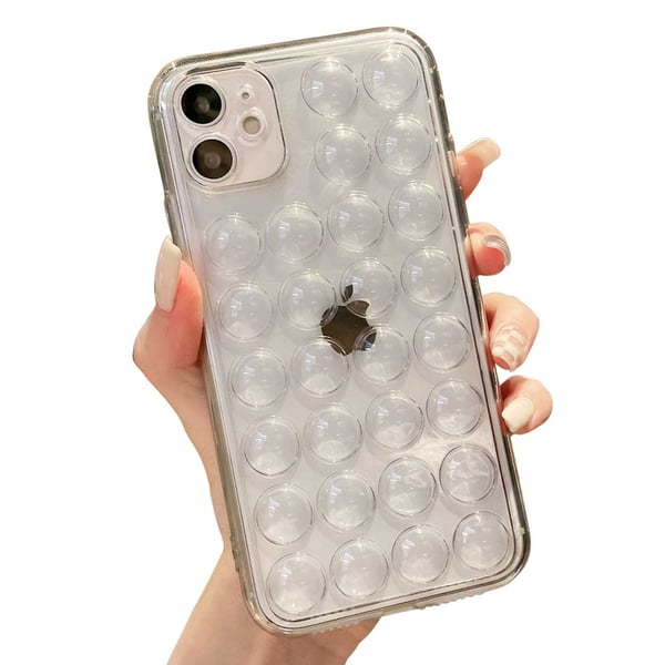Tynn iphone 12 gjennomskinnelig mobil skall gjennomsiktig fidget pop den