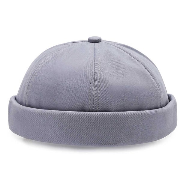 Grå Docker Hat Keps Rullad Skärm Mössa Beanie Sotarmössa