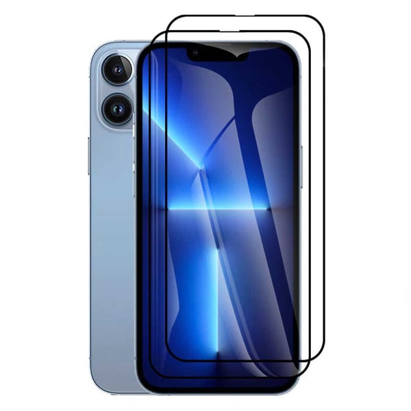 2-pack iPhone 13 Pro HD Skjermbeskyttelse Karbonfiber herdet glass