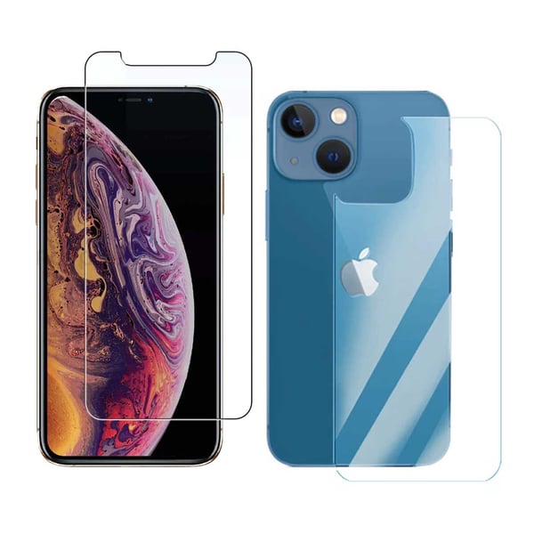 2-Pack iPhone 13 Displayfilm + Skyddsfilm för Baksida