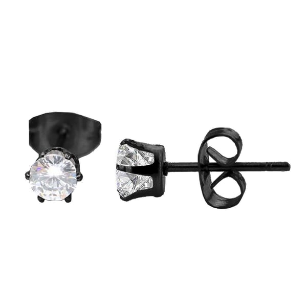 2-pakke sort krystal piercing øreringe piercing juvel - 4mm