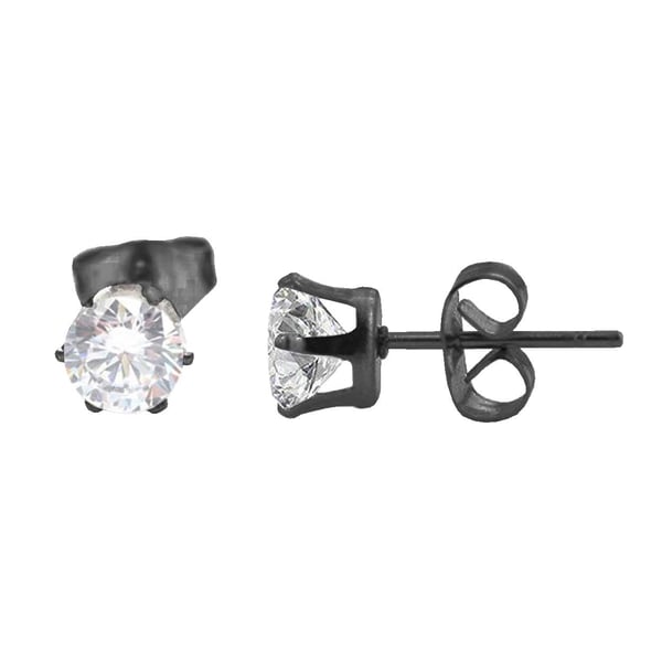 2-pack Svart Kristall Piercing Örhänge Piercingsmycke – 5mm