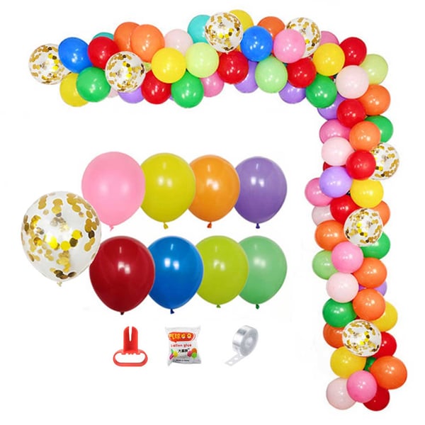 Balloon Bow Barnkalas blandede farger komplette Balloon Girlang 5m