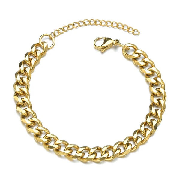 Justerbar Pansarlänk Kedjearmband Guld Kedja 7mm