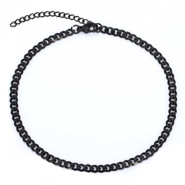 Justerbar Pansarlänk Kedjearmband Svart Kedja 3mm