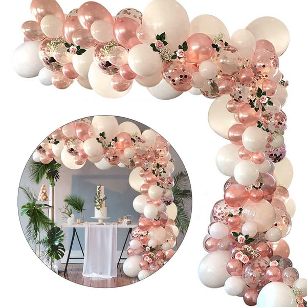 Ballongbåge Roséguld – Komplett Ballonggirlang 5m