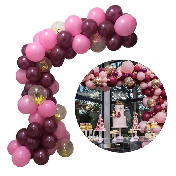 Ballongbåge Rosa Lila – Komplett Ballonggirlang 5m