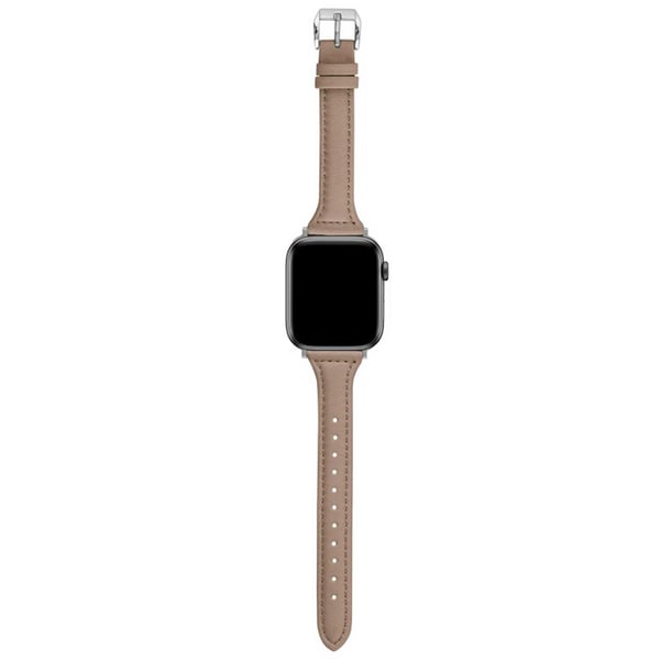 Läderarmband Apple Watch 38/40/41 1/2/3/4/5/6/7/8/SE Smalt Brunt