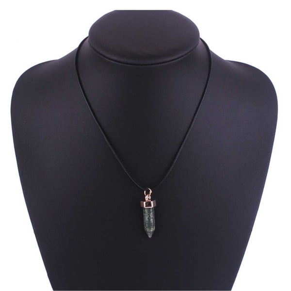 Halsband med Energisten Resin Quarts Grön Jade