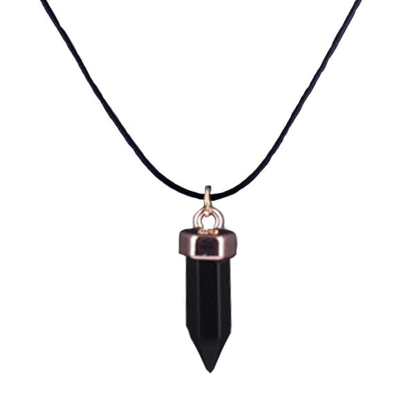 Halsband med Energisten Resin Quarts Svart Obsidian