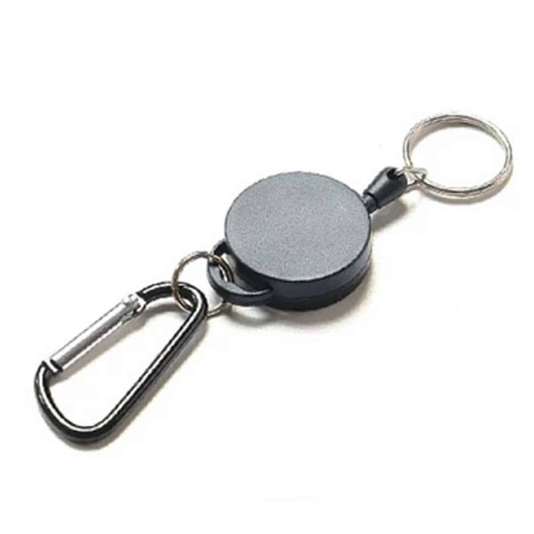 2 -pakke - Key Ring Udvidelig / nøgleholder med streng sort