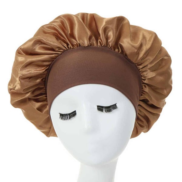 Sovmössa Satin Bonnet Sleep Cap Guld Brun One Size