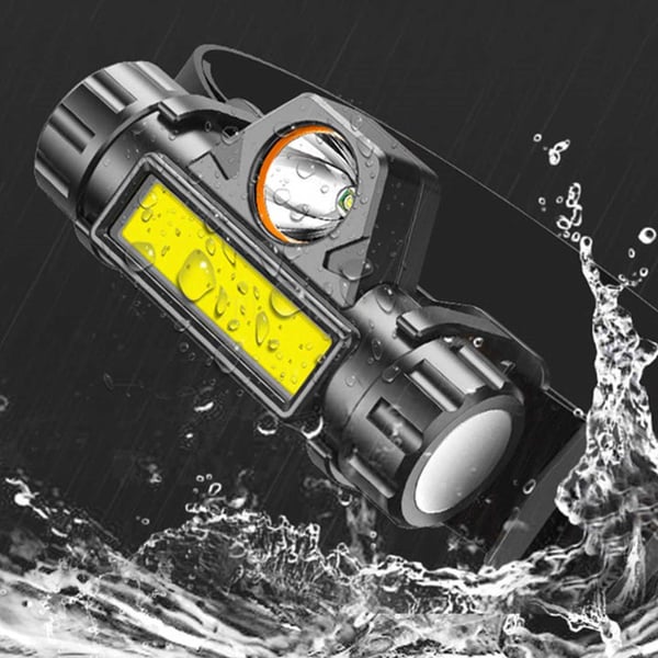 2-Pack hodelykt 4-i-1 vanntett LED 800lm COB XOG USB