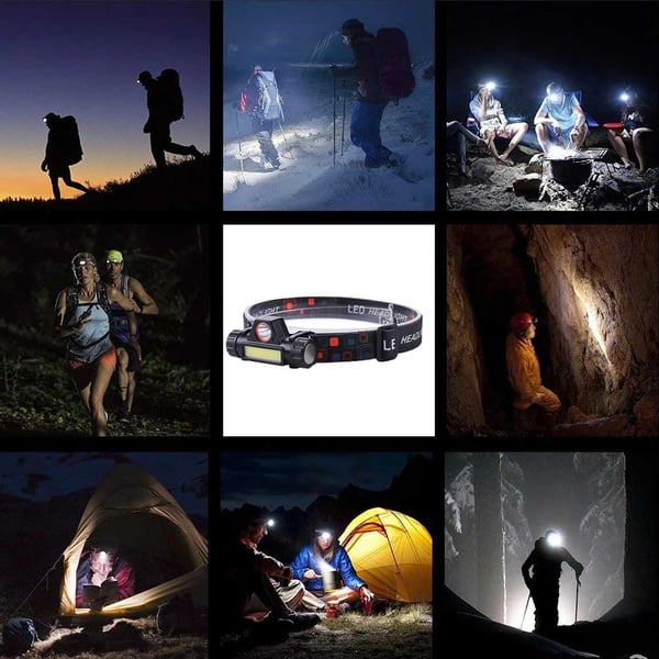 2-Pack hodelykt 4-i-1 vanntett LED 800lm COB XOG USB