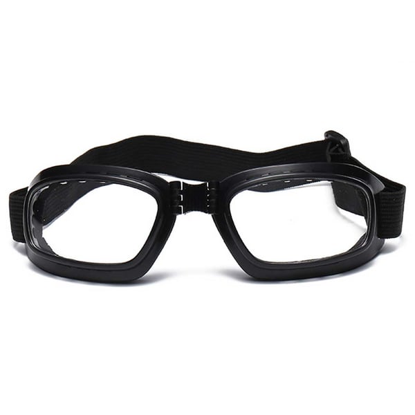 Motorcykelglasögon Retro MC Svart Klart Glas