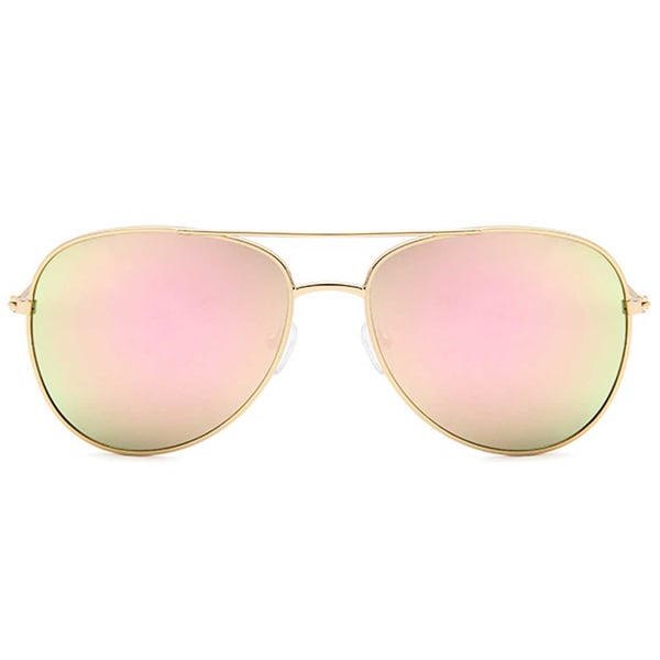 Solbriller pilot kvinner gull rosa speilglass + senil ledning