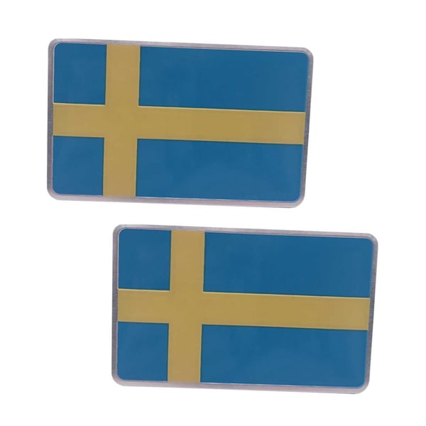 Svensk Flagga Bildekal 3D Dekal för Bil 2-pack